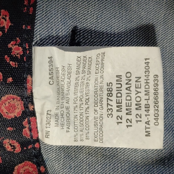 122213...  .Lee Crop Jeans Size 12M, W30" 14"Inseam 10"Inseam Cuffed - Picture 5 of 5